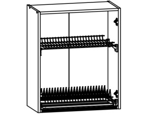 VERDI svetlosivá GC60/72, horná skrinka s odkvapkávačom v šírke 60 cm