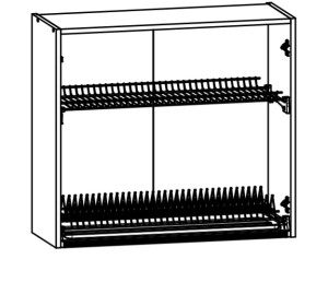 VERDI svetlosivá GC80/72, horná skrinka s odkvapkávačom v šírke 80 cm