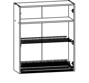 VERDI svetlosivá GC80/95, horná skrinka s odkvapkávačom v šírke 80 cm a výške 95 cm