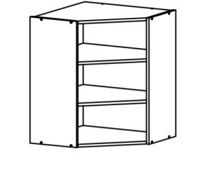 VERDI svetlosivá GNWU60/72, horná rohová skrinka v šírke 60 x 60 cm