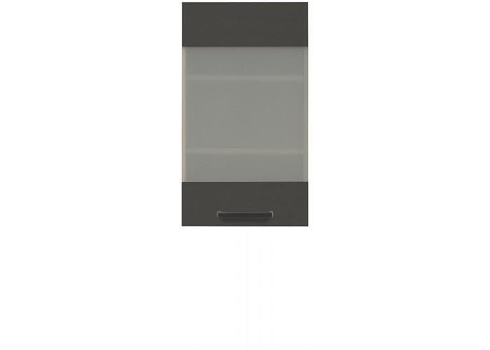 SEMI LINE dub/čierna G40/72-LVPV, horná skrinka so sklom v šírke 40 cm