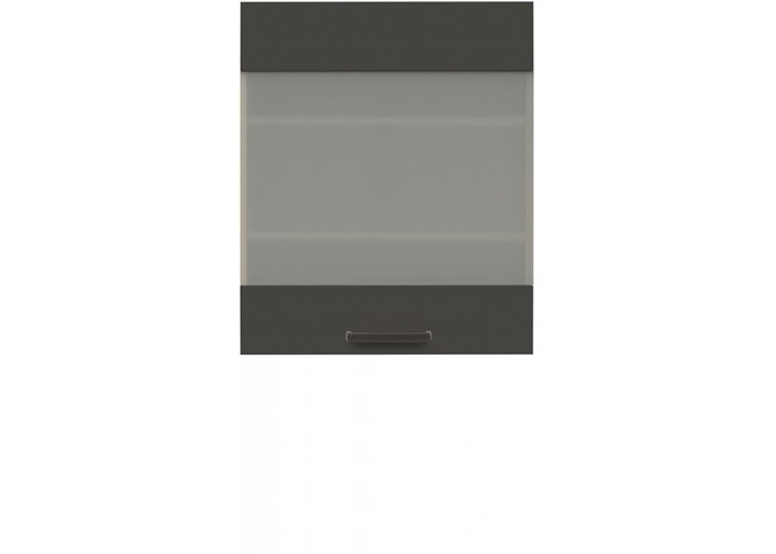SEMI LINE dub/čierna G60/72-LVPV, horná skrinka so sklom v šírke 60 cm