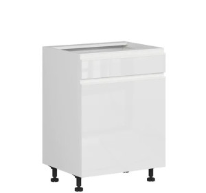 SOLE biely lesk D1S60, dolná skrinka so zásuvkou v šírke 60 cm