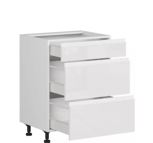 SOLE biely lesk D3S60, dolná zásuvková skrinka v šírke 60 cm