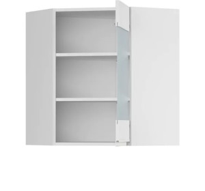 SOLE biely lesk GNWU60/72-LVPV, horná rohová skrinka v šírke 60 x 60 cm