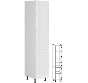 SOLE biely lesk D40/207, vysoká skrinka v šírke 40 cm a výške 207 cm