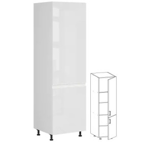 SOLE biely lesk D60/207, vysoká skrinka v šírke 60 cm a výške 207 cm