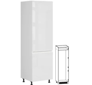 SOLE biely lesk DL60/207, skrinka na vstavanú chladničku v šírke 60 cm a výške 207 cm