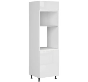 SOLE biely lesk DPS-60/207-P/O, vysoká skrinka na vstavanú rúru a mikrovlnku v šírke 60 cm a výške 207 cm