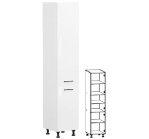 TOP LINE biela D40/207, vysoká skrinka v šírke 40 cm a výške 207 cm