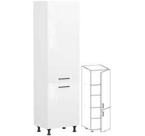 TOP LINE biela D60/207, vysoká skrinka v šírke 60 cm a výške 207 cm