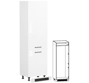 TOP LINE biela DL60/207_P/P, vysoká skrinka na vstavanú chladničku v šírke 60 cm a výške 207 cm
