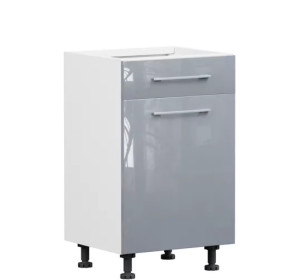 TOP LINE sivý lesk D1S50, dolná skrinka so zásuvkou v šírke 50 cm