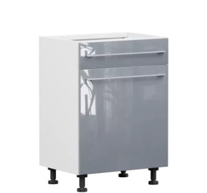 TOP LINE sivý lesk D1S60, dolná skrinka so zásuvkou v šírke 60 cm