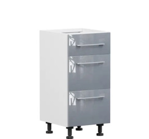 TOP LINE sivý lesk D3S40, dolná zásuvková skrinka v šírke 40 cm