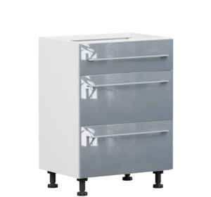 TOP LINE sivý lesk D3S60, dolná zásuvková skrinka v šírke 60 cm