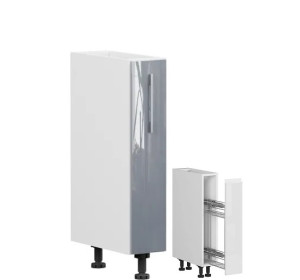 TOP LINE sivý lesk DC15, dolná skrinka s CARGO košom v šírke 15 cm