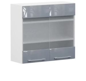 TOP LINE sivý lesk G80/72-LVPV, horná skrinka v šírke 80 cm