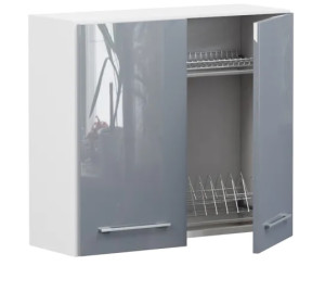 TOP LINE sivý lesk GC80/72, horná skrinka s odkvapkávačom v šírke 80 cm