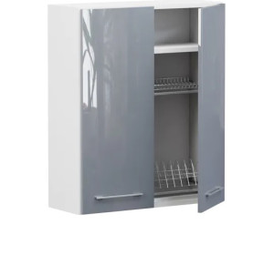 TOP LINE sivý lesk GC80/95, horná skrinka s odkvapkávačom v šírke 80 cm a výške 95 cm