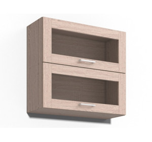 REA ALFA UP KHV80/72-2S, horná výklopná skrinka so sklom v šírke 80 cm a výške 72 cm