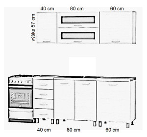 REA ALFA ZZ3 biela matná, kuchynská linka 180 cm 