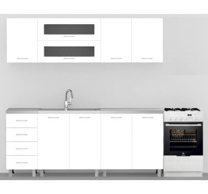 REA ALFA ZZ1 biela matná, kuchynská linka 200 cm 