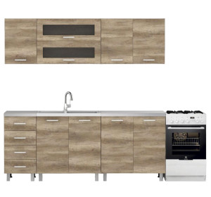 REA ALFA ZZ1 dub canyon, kuchynská linka 200 cm 