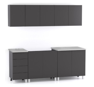 REA ALFA ZZ1 sivý grafit, kuchynská linka 200 cm 