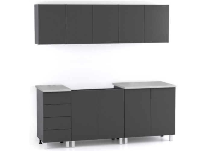 REA ALFA ZZ1 sivý grafit, kuchynská linka 200 cm 