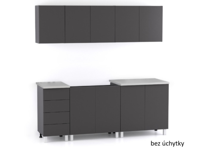 REA ALFA ZZ1 sivý grafit, kuchynská linka 200 cm 