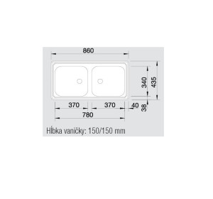 TOP EZ 8x4 kuchynský nerezový drez