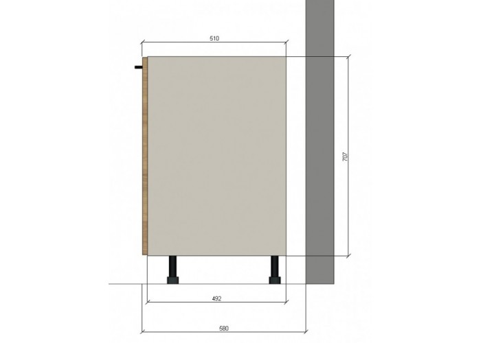 BIANCA tmavosivá DSS60.1/1, kuchynská skrinka so šuflíkom v šírke 60 cm