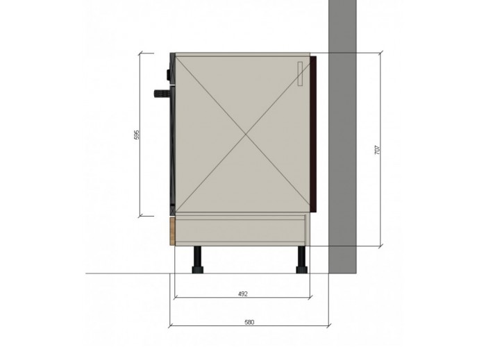 CARMEN biela DP60, kuchynská skrinka na vstavanú rúru v šírke 60 cm