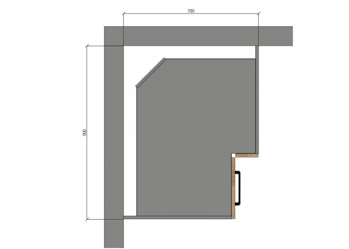 ADELE DRP90x70L, kuchynská rohová skrinka v rozmere 90x70 cm, ľavá