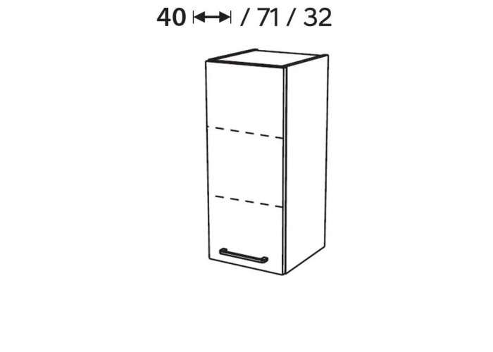 ADELE W40.1/71, horná kuchynská skrinka v šírke 40 cm a výške 71 cm