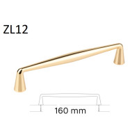 úchytka ZL12, kovová, zlatá