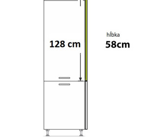 BIANCA tmavosivá BN128x58, bočný panel vo farbe dvierok v rozmere 128x58 cm