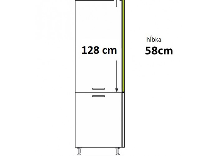 CARMEN biela BN128x58, bočný panel vo farbe dvierok v rozmere 128x58 cm