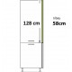 CARMEN biela BN128x58, bočný panel vo farbe dvierok v rozmere 128x58 cm