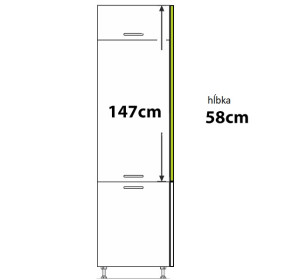 BIANCA tmavosivá BN147x58, bočný panel vo farbe dvierok v rozmere 147x58 cm