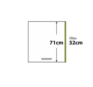 BIANCA tmavosivá BN71x32, bočný panel vo farbe dvierok v rozmere 71x32 cm