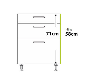 BIANCA tmavosivá BN71x58, bočný panel vo farbe dvierok v rozmere 71x58 cm