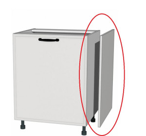 BIANCA tmavosivá BN71x58, bočný panel vo farbe dvierok v rozmere 71x58 cm