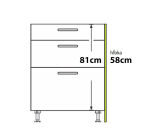 BIANCA tmavosivá BN81x58, bočný panel vo farbe dvierok v rozmere 81x58 cm
