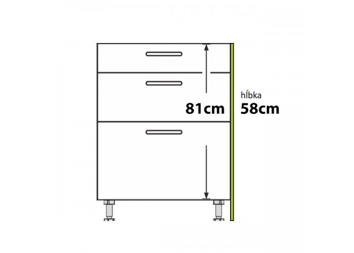 BIANCA biela BN81x58, bočný panel vo farbe dvierok v rozmere 81x58 cm
