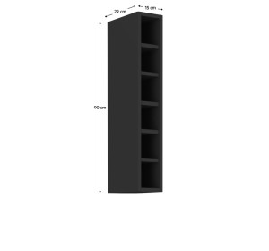ARAKA kašmír G15/90-OTV horná kuchynská skrinka v šírke 15 cm a výške 90 cm