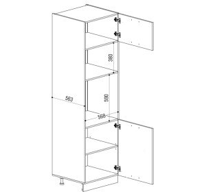 JULIA 81 svetlosivá vysoká skriňa na vstavanú rúru a mikrovlnku 60 cm JULIA 81 svetlosivá vysoká skriňa na vstavanú rúru a mikrovlnku 60 cm