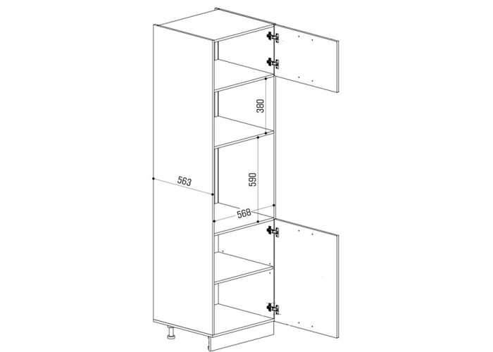 JULIA 81 tmavosivá vysoká skriňa na vstavanú rúru a mikrovlnku 60 cm JULIA 81 tmavosivá vysoká skriňa na vstavanú rúru a mikrovlnku 60 cm
