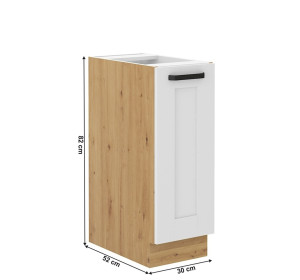 LULA artisan/biela D30-cargo dolná skrinka s cargo košom 30 cm